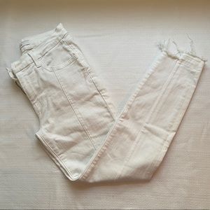 JBrand White Mid-Rise Pintuck Skinny Jeans 25